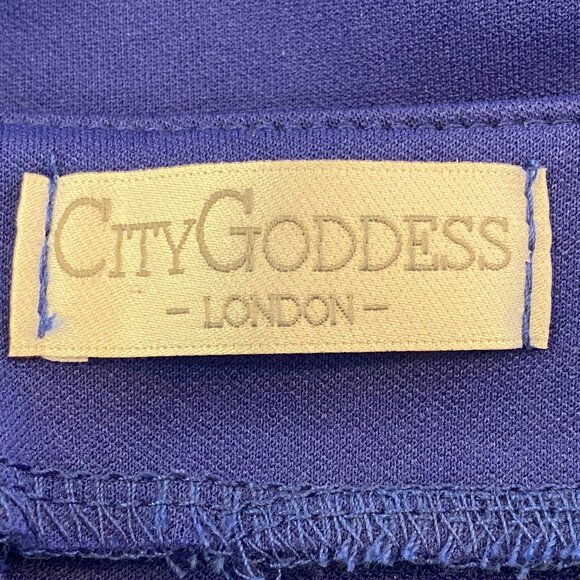 ASOS, City Goddess London - jewel blue, winged sleeve, open-back dress - Picture 6 of 9